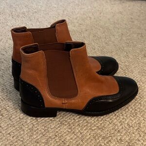 Leuie P. Italian leather Stylish Tan and Black Womens Chelsea Boots - Nordstrom